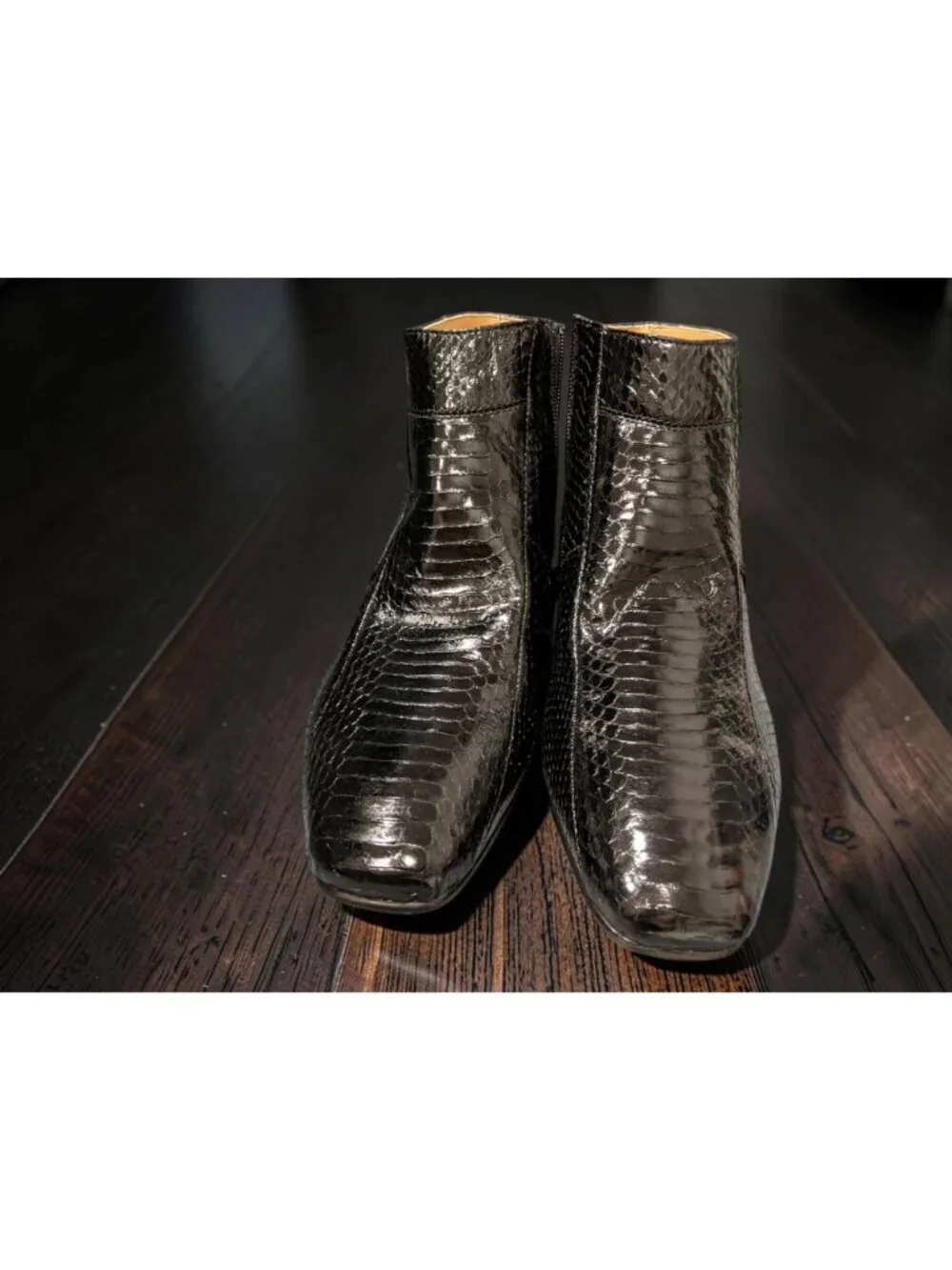 Men's Giorgio Brutini Black Natural Genuine Snakeskin Boots Size 8 NEW IN BOX!!!